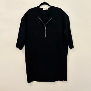 Everlane Black Half-Zip Mini Dress w Sleeves - 10